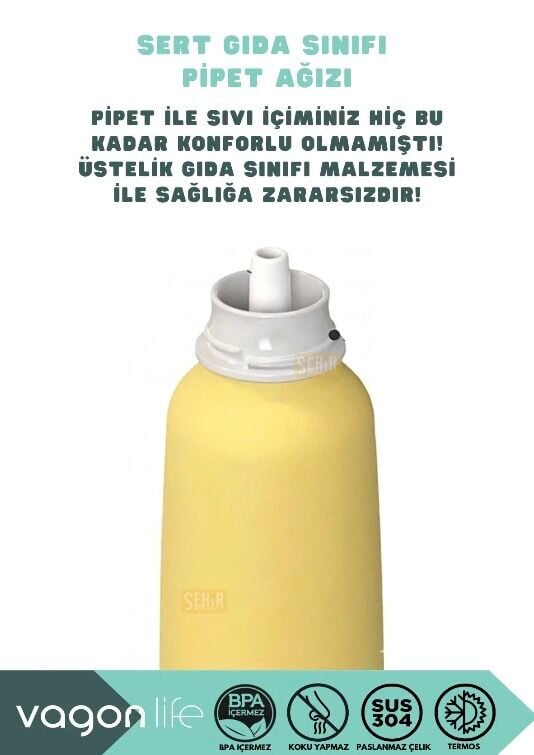 VGN-1106 ÇELİK TERMOS 750ML PİPETLİ  KAYMAZ TABAN