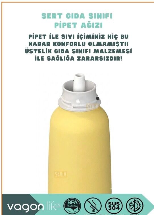 VGN-1106 ÇELİK TERMOS 750ML PİPETLİ  KAYMAZ TABAN