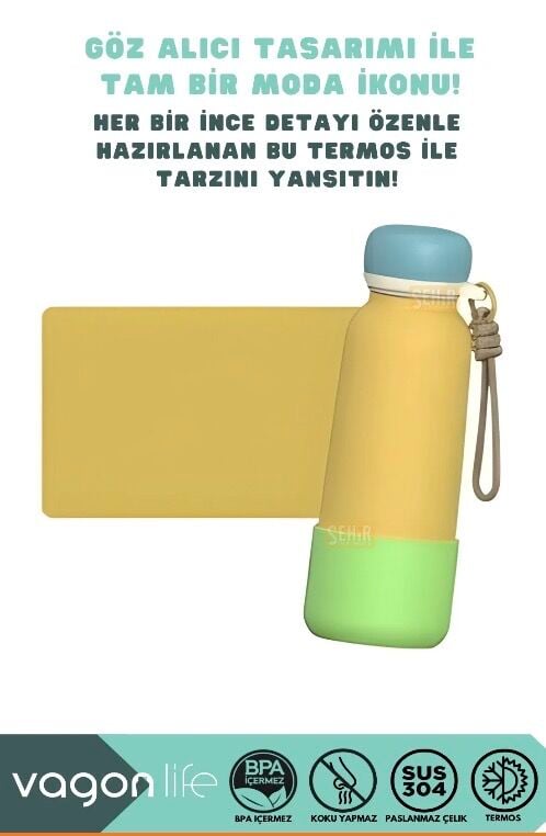 VGN-1106 ÇELİK TERMOS 750ML PİPETLİ  KAYMAZ TABAN