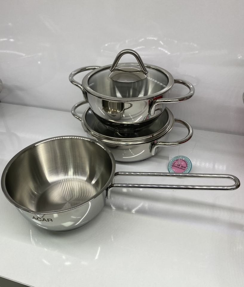 Acar Çelik Karat Siera 14-14-16cm 3lü Sos set