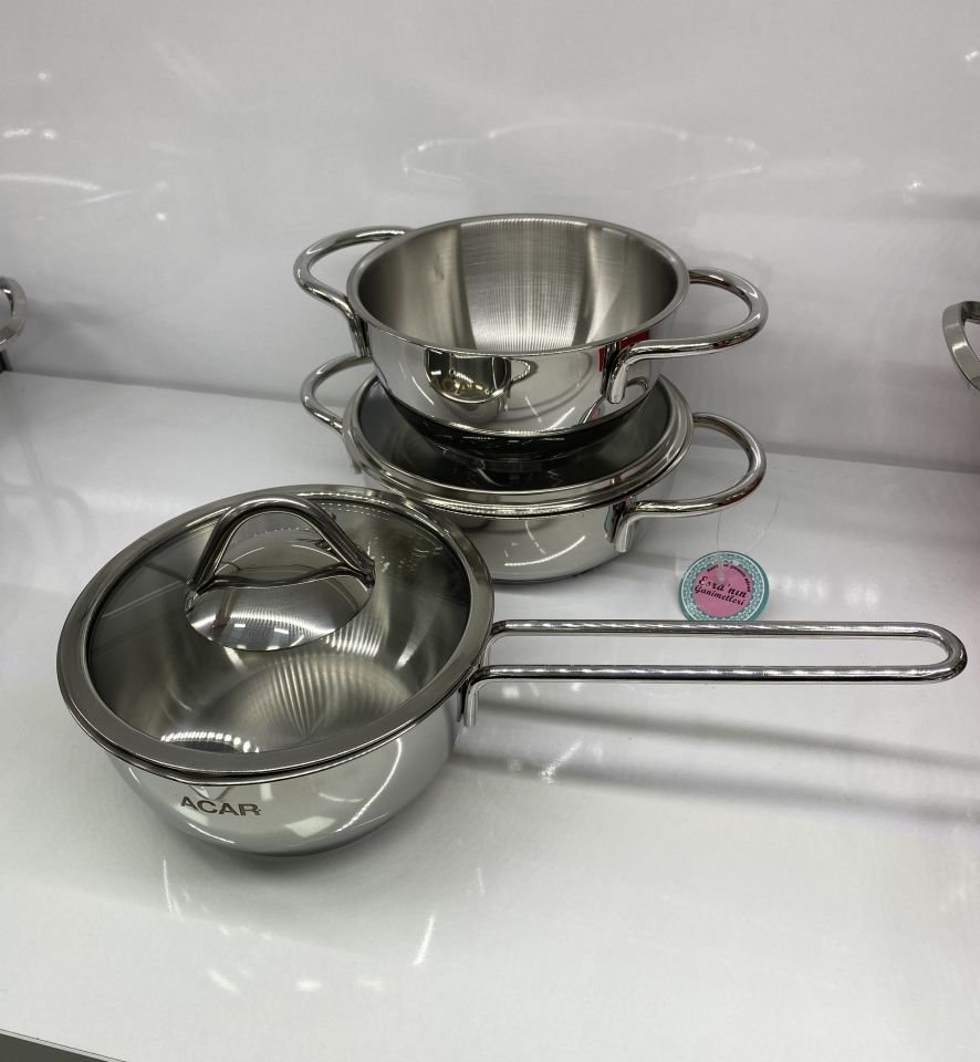 Acar Çelik Karat Siera 14-14-16cm 3lü Sos set