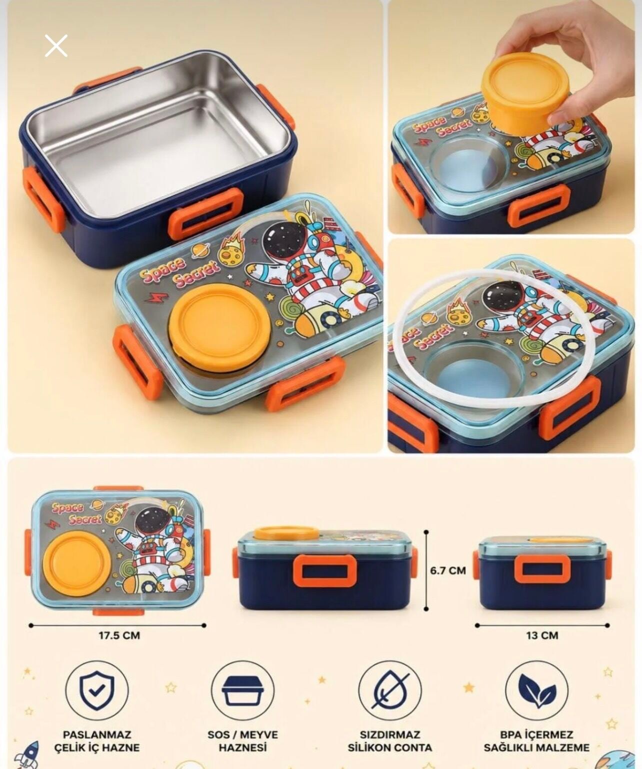 VGN-2637 PASLANMAZ ÇELİK LUNCHBOX