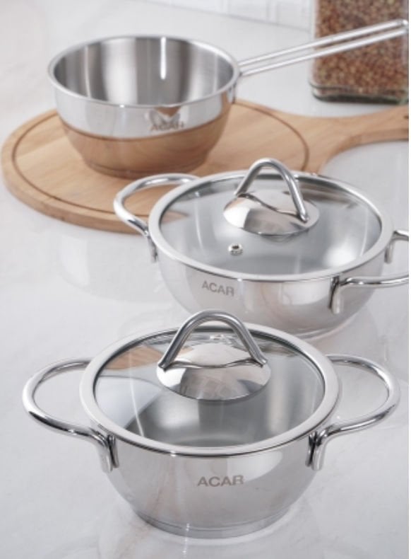 Acar Çelik Karat Siera 14-14-16cm 3lü Sos set