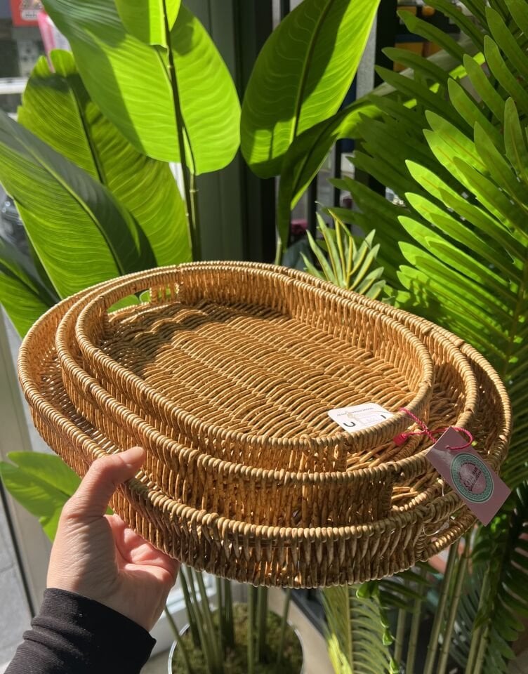 MİEN 483- 3LÜ RATTAN OVAL TEPSİ