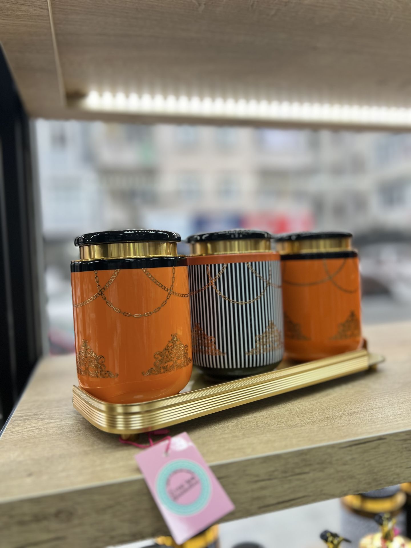 Acar  Dorient Cam Tepsili 4lü Kavonoz Set