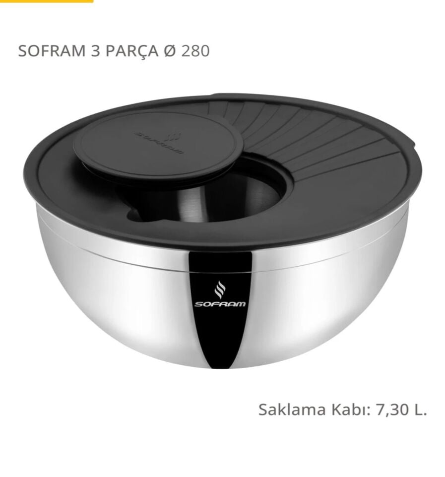 SOFRAM 28CM ÇELİK KARIŞTIRMA VE SAKLAMA KABI