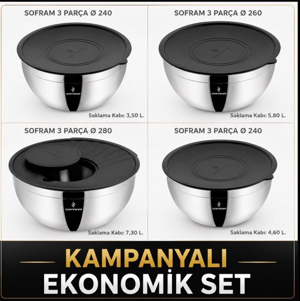 SOFRAM 22-24-26-28cm  KAMPANYALI MEGA SET