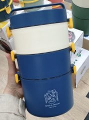 Çok Katlı Çelik Hazneli Yemek Taşıma Kabı 1800 ml - XC 545