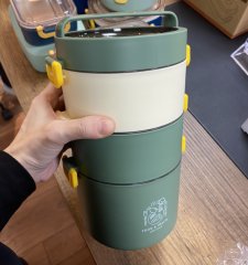Çok Katlı Çelik Hazneli Yemek Taşıma Kabı 1800 ml - XC 545