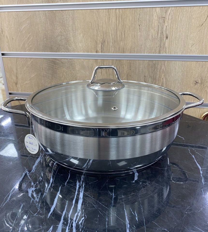Acar Karat  7 Litre 30cm Çelik Tencere Basık