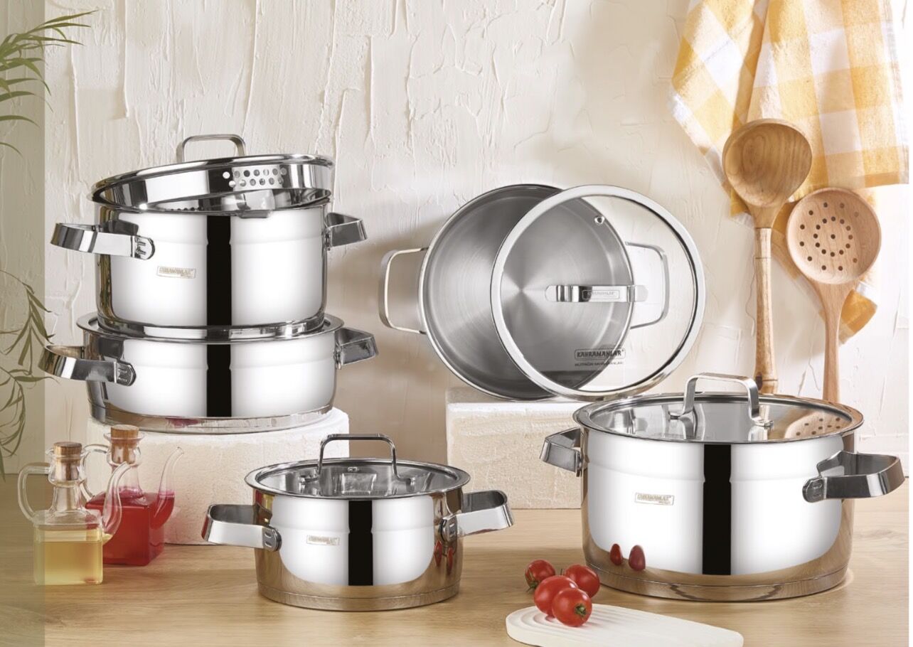 1KAHRAMANLAR SIRMA 10 PARÇA ÇELİK TENCERE TKM