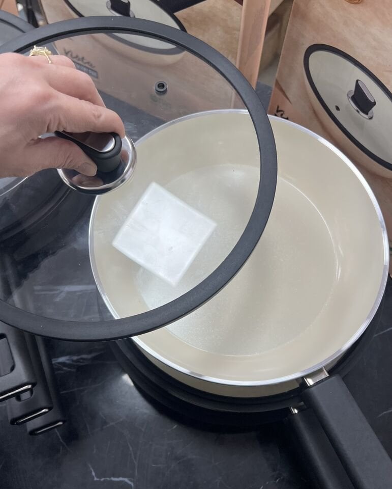 POLOCHEF SERAMİK KREM RENK KAPAKLI TAVA