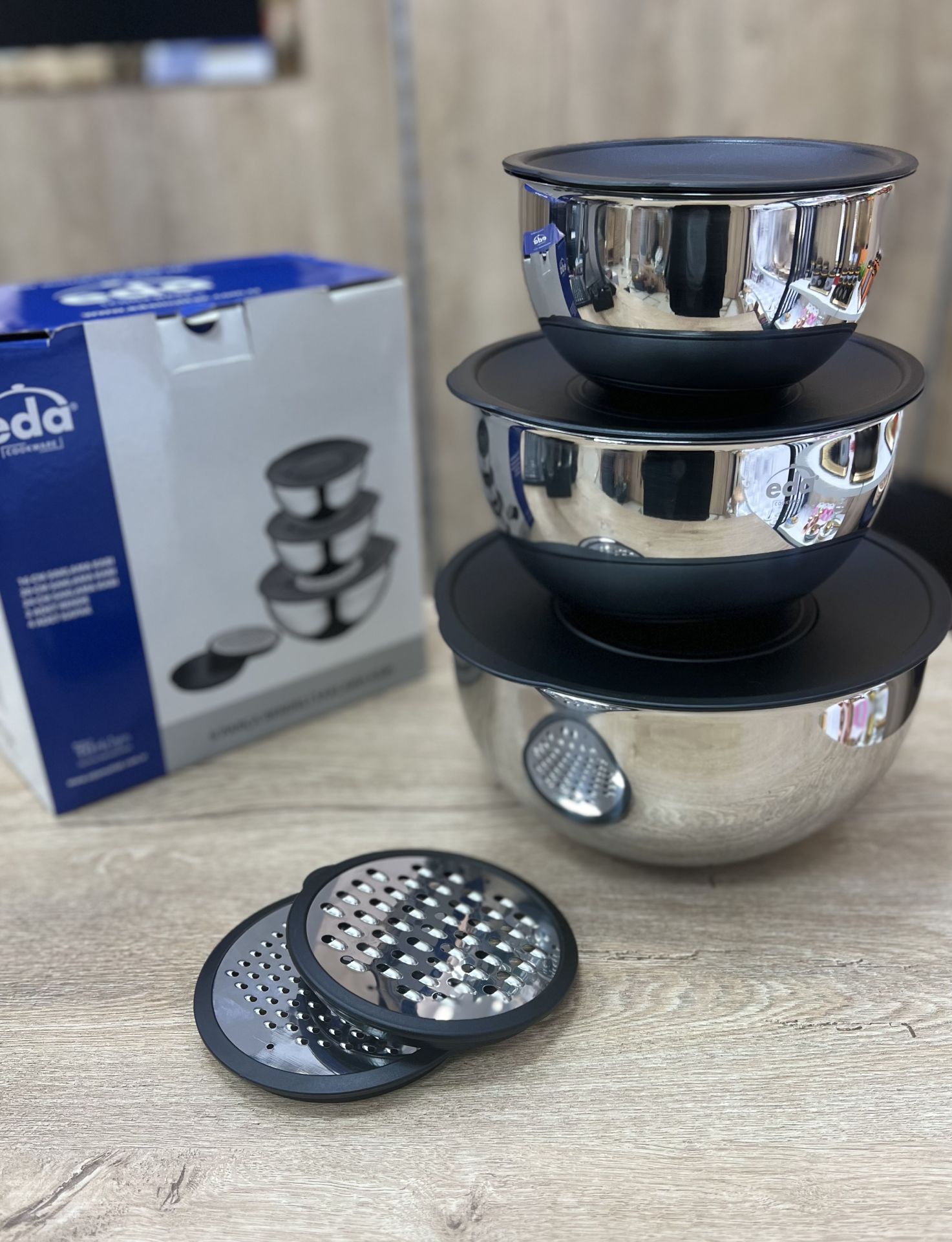 16-20-24cm 3lü 9Parça Çelik Saklama Kabı