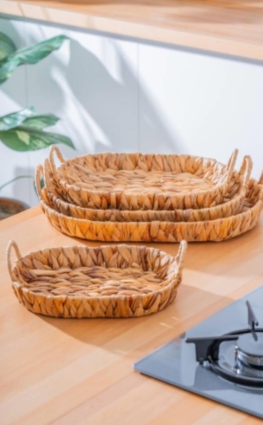 KAMPANYALI Oval 4lü Hasır Tepsi