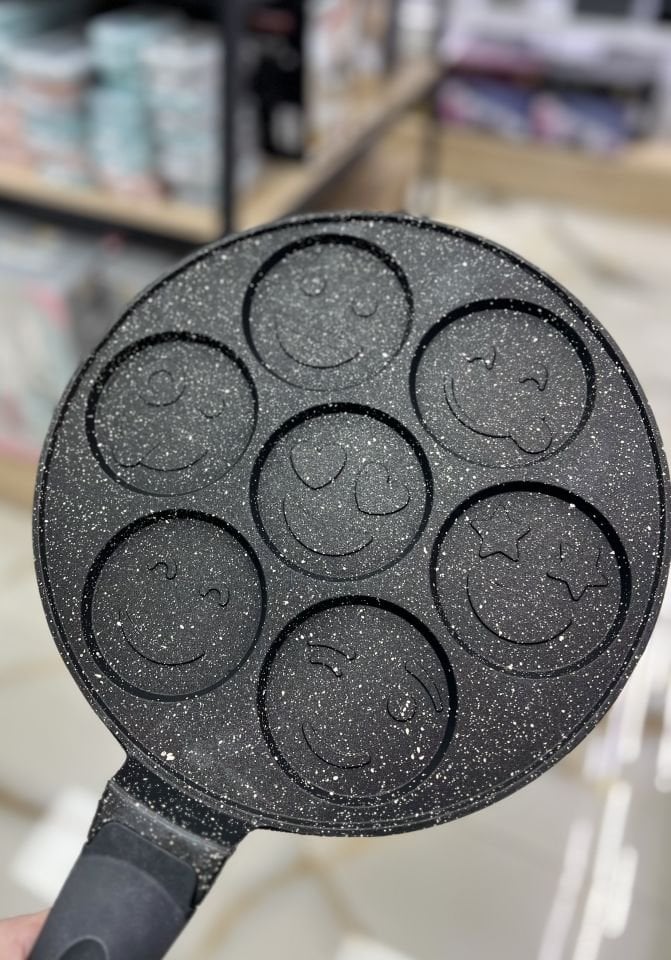 Döküm Granit Emojeli Pankek Tavası