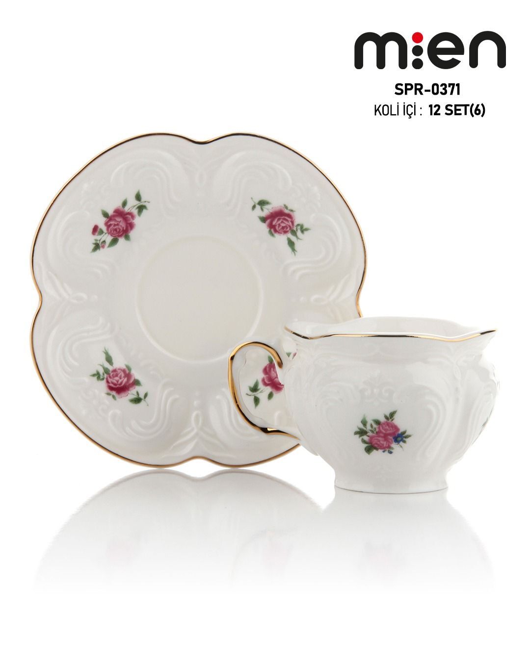 SPR-0371 MİEN 6LI PORSELEN FİNCAN TAKIM