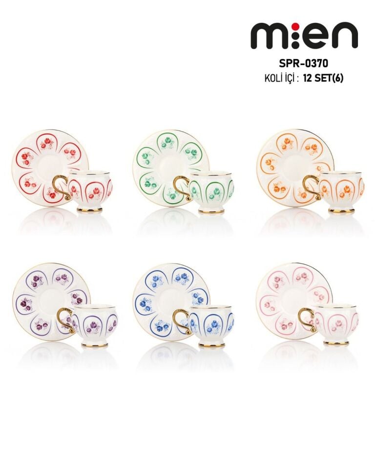 SPR-0370 MİEN 6LI PORSELEN FİNCAN TAKIM