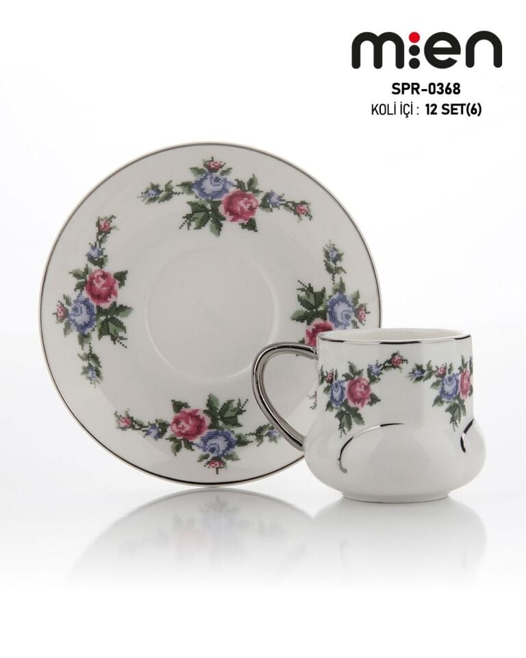 SPR-0368 MİEN 6LI PORSELEN FİNCAN TAKIM