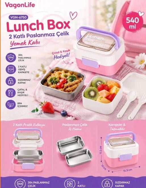 VGN-6750  540ML ÇELİK LUNCHBOX