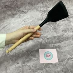 Bambu Saplı Silikon Düz Spatula