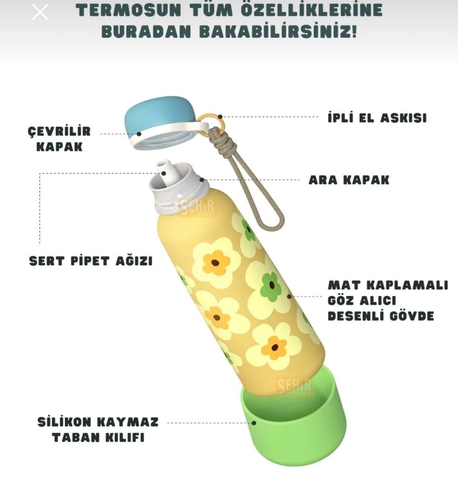VGN-1105 ÇELİK TERMOS 550ML PİPETLİ KAYMAZ TABAN