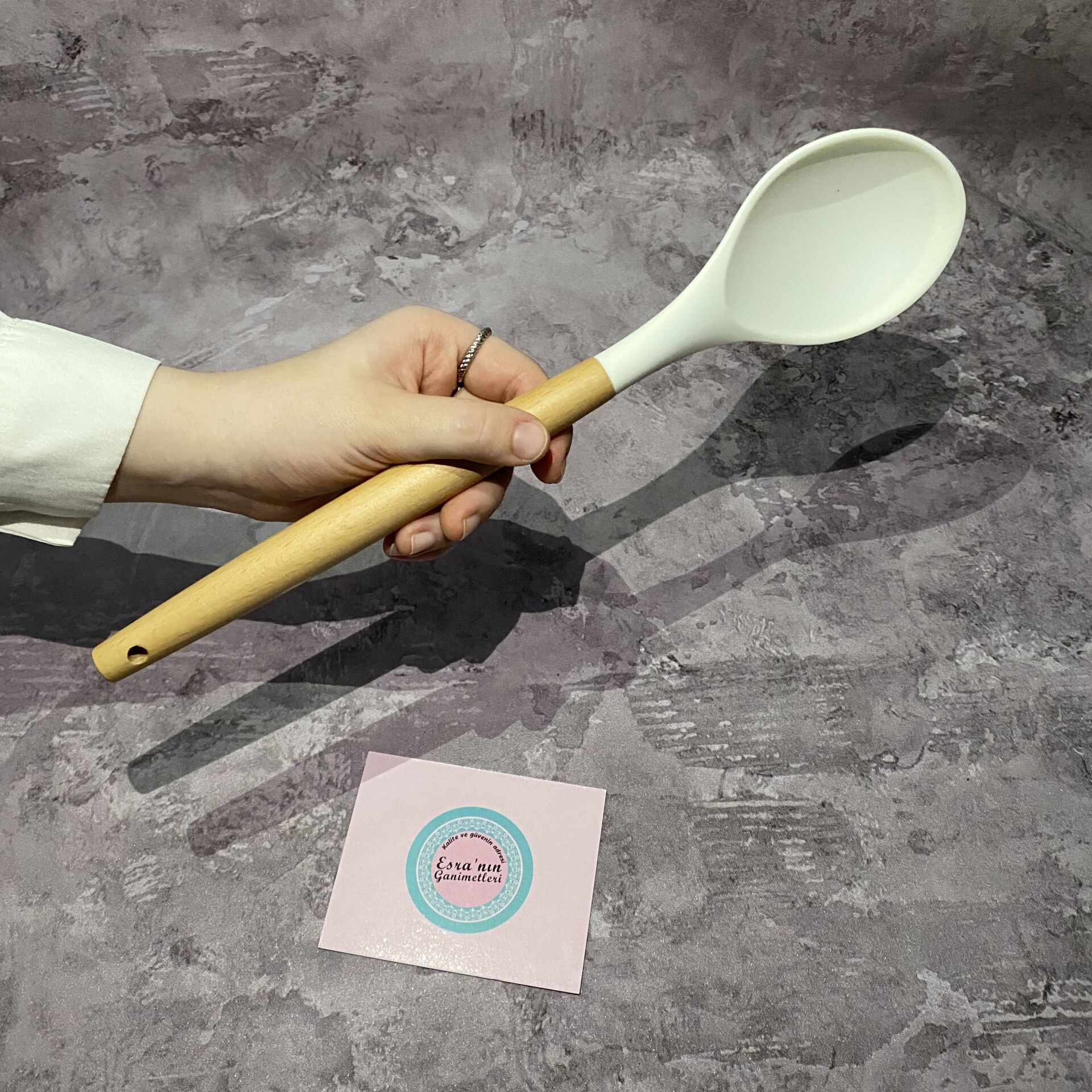 Bambu Saplı Silikon Yemek Kaşığı