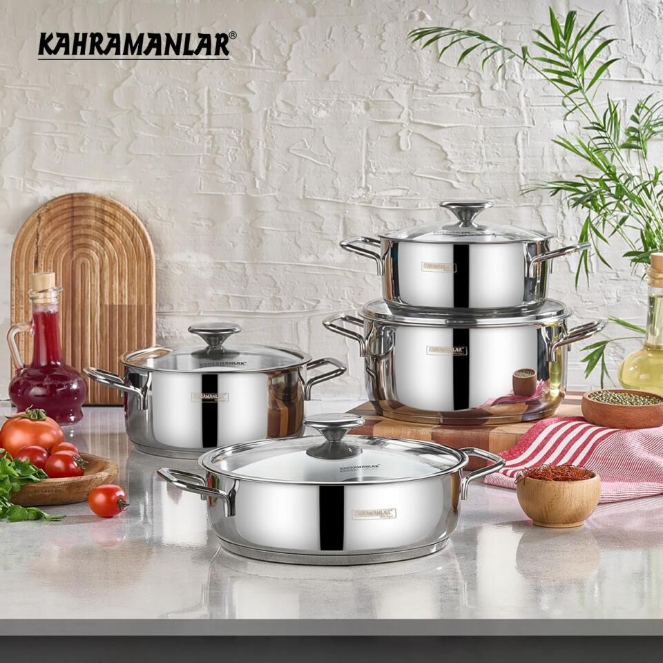 KHR- 8 PARÇA ÇELİK TENCERE SET