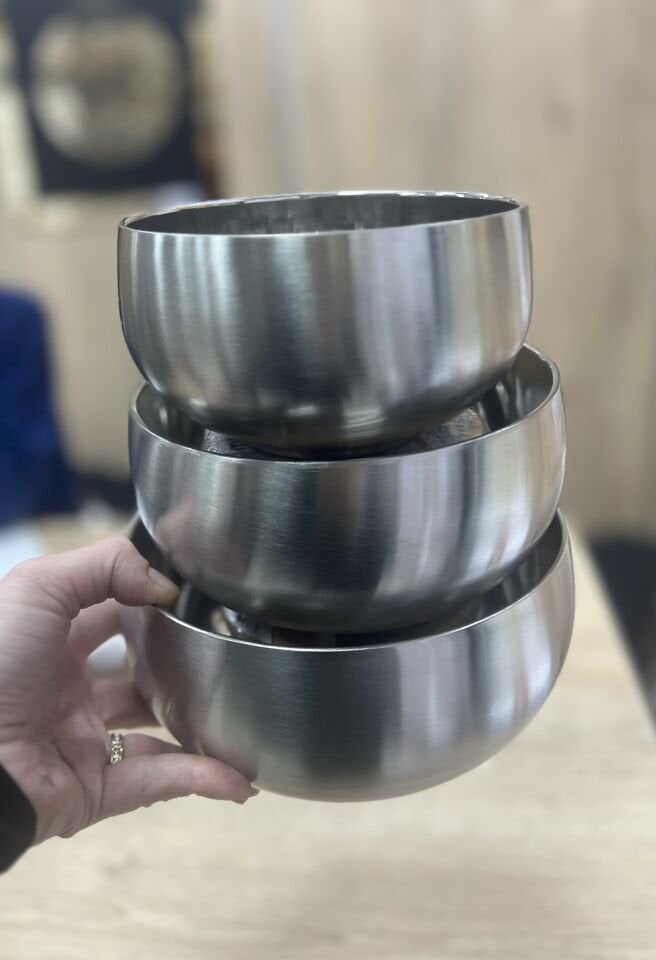 304 ÇELİK 3lü CİDARLI KASE SET (14/16/18cm)