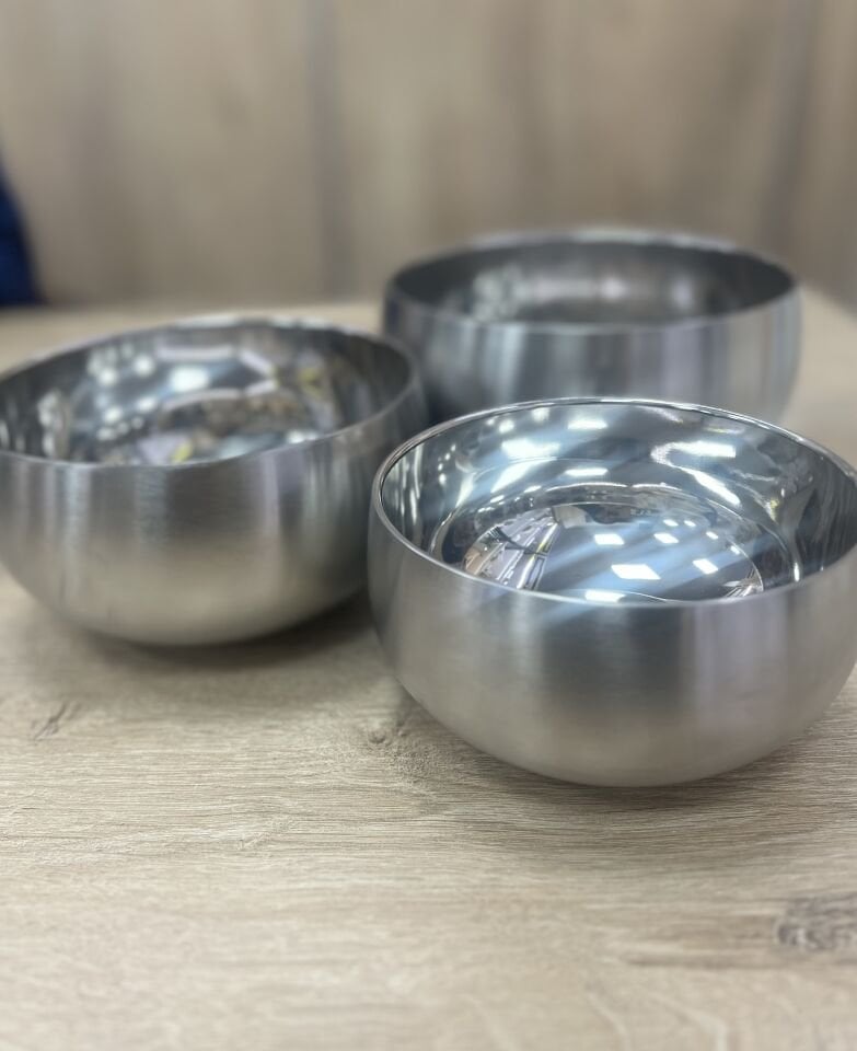 304 ÇELİK 3lü CİDARLI KASE SET (14/16/18cm)