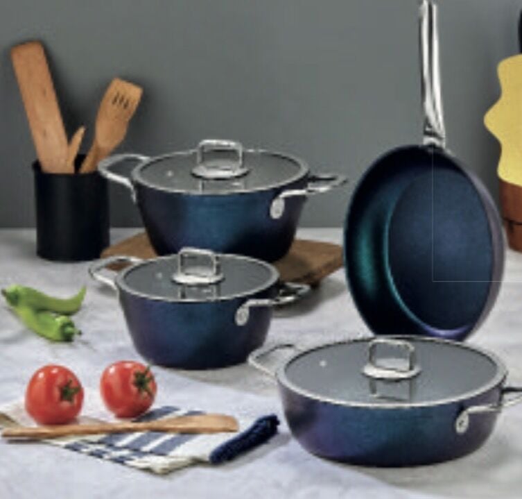POLOCHEF TİTANYUM 7 PARÇA TENCERE TAKIMI (lacivert)