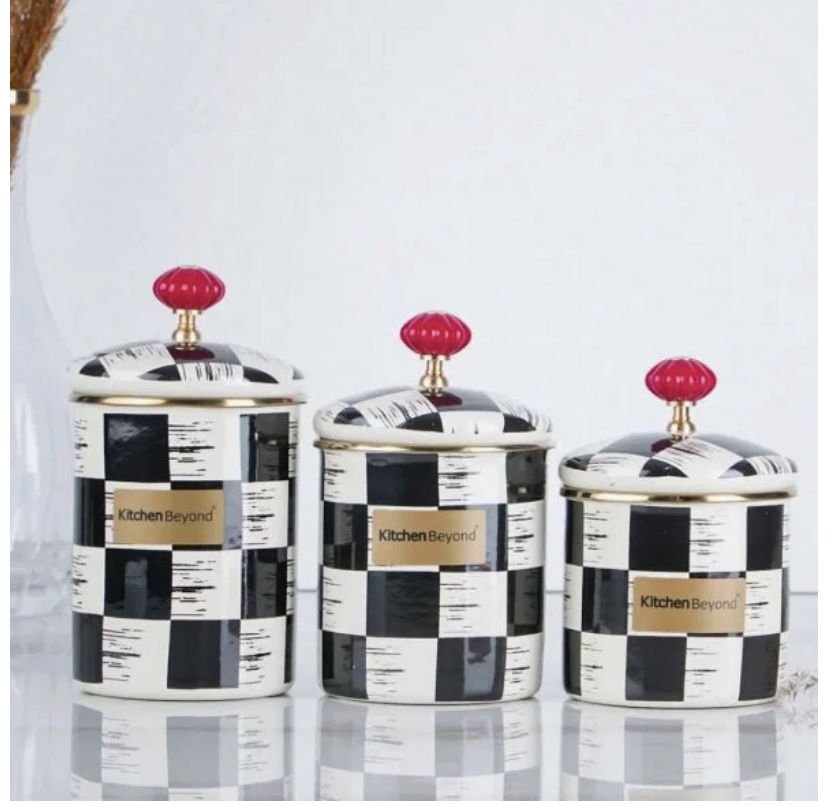 Acar 3lü Damalı Kavonoz Set