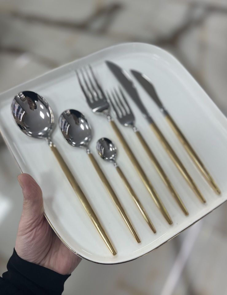 Almeria 5mm Ultra Kalın 24ayar Altın Dekorlu 42 Parça KÇB Tkm