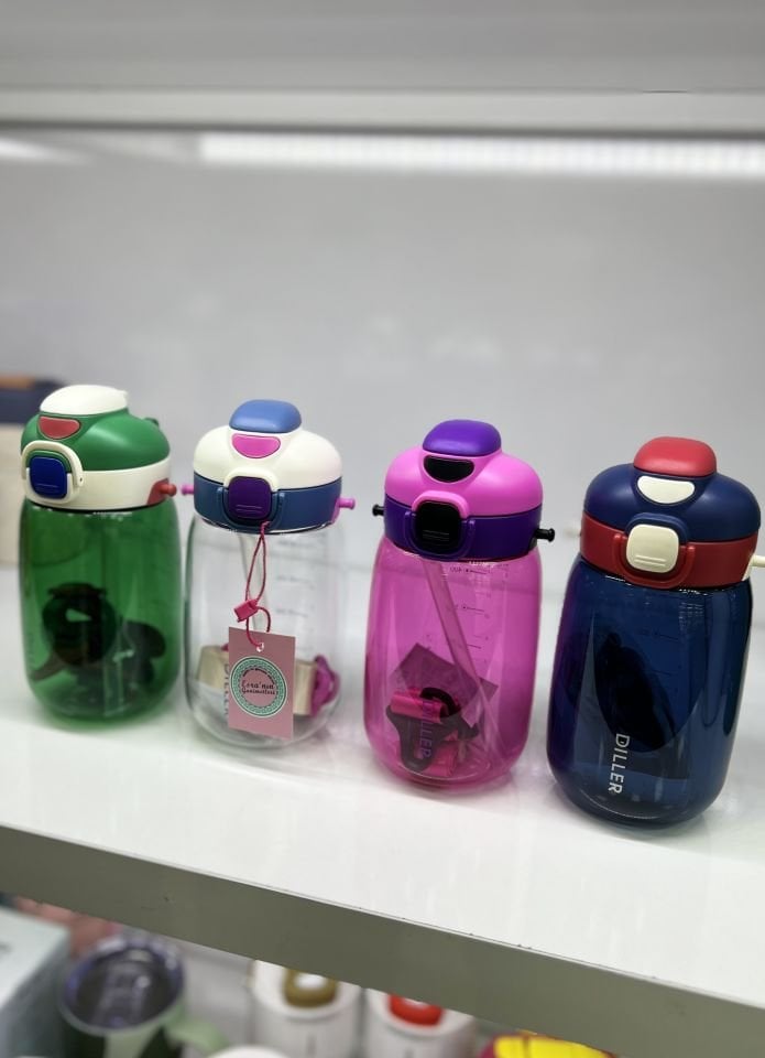 D70-Tritan Pipetli/Pipetsiz  Çift İçim Matara 550 ml