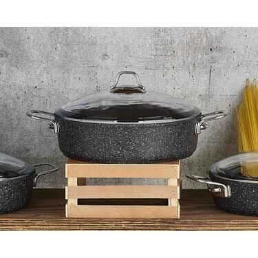 Falez Blackline 24cm Basık Tencere