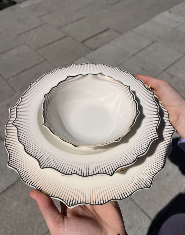 Gold Detaylı 24 Parça Yemek Takımı (mien103)