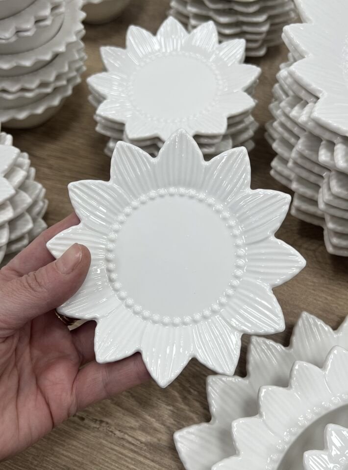 PORSELEN ÇAY TABAK 6 ADET (güneş)