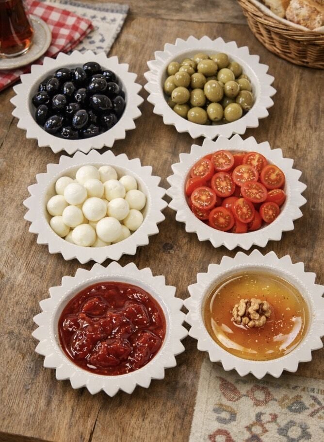 PORSELEN ÇEREZ TABAK 6 ADET (güneş)