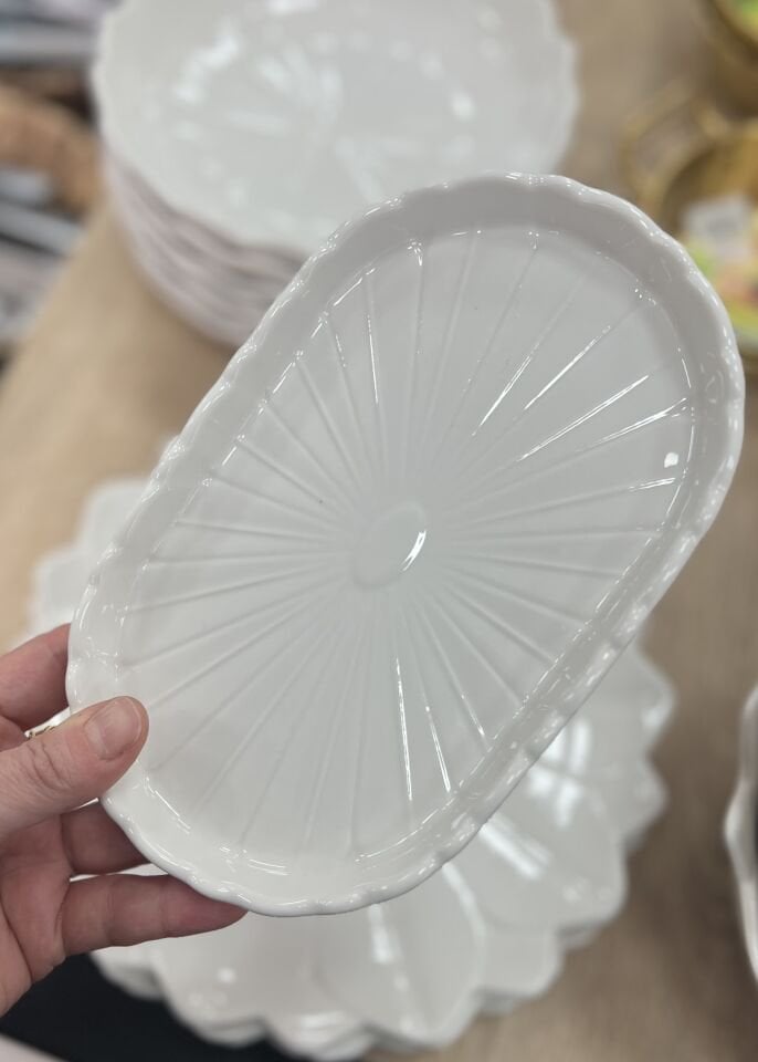 PORSELEN PAPATYA  20cm KAYIK TABAK 1ADET