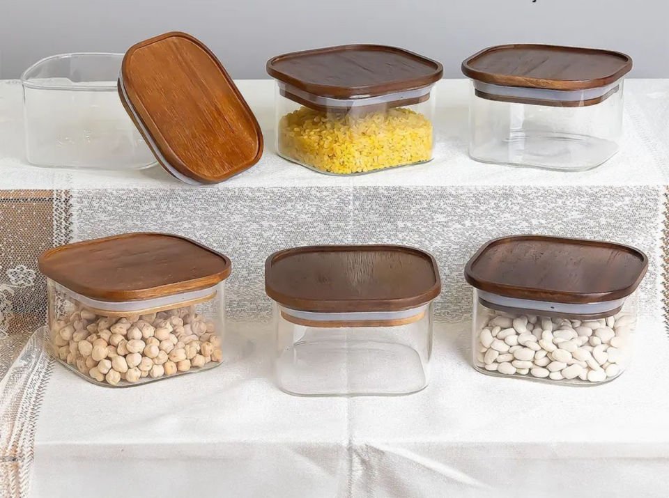 6 Adet Akasya Kapak Borasilikat Cam 370ml