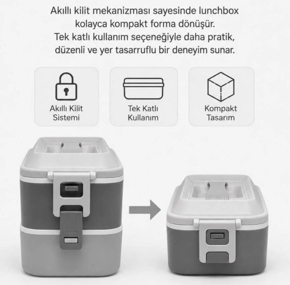 VGN-6744 2 KATLI ÇELİK LUNCBOX