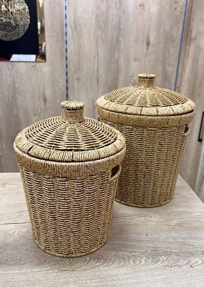 MIEN-819  RATTAN KONİK 2Lİ KAPAKLI SEPET