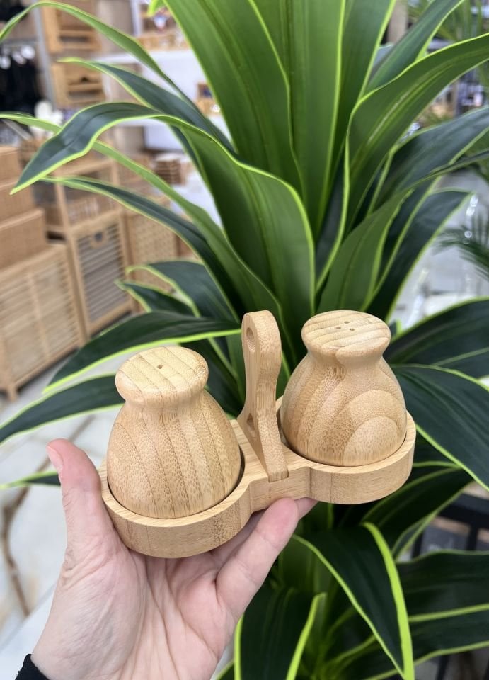 Bambu 2li Standlı Tuzluk Biberlik(7B08)