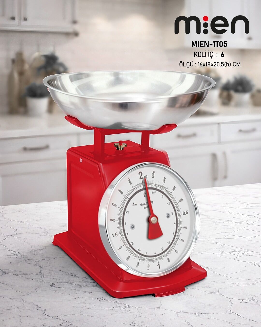 MIEN-1T05 MUTFAK TERAZİSİ (KIRMIZI)