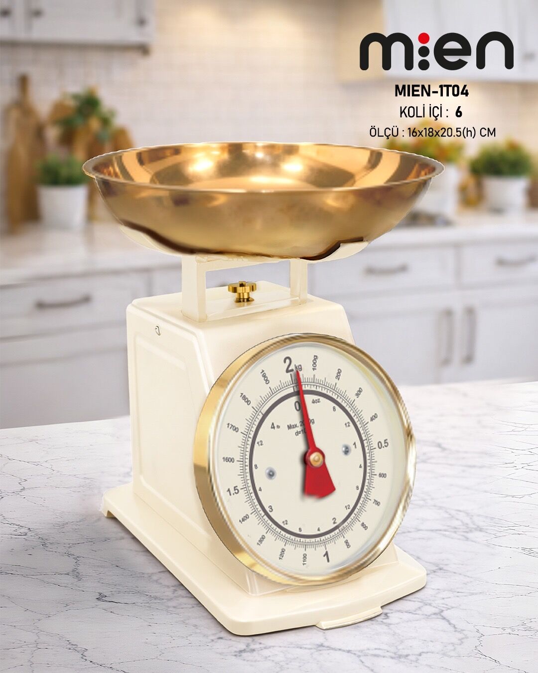 MIEN-1T04 MUTFAK TERAZİSİ (GOLD-KREM)