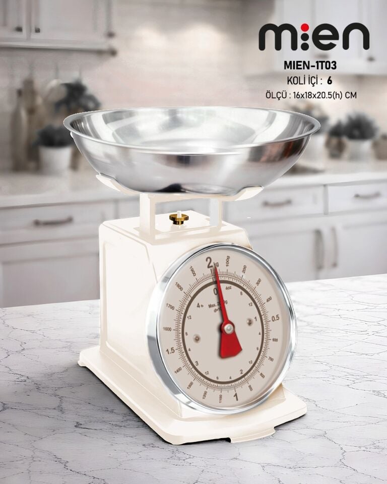MIEN-1T03 MUTFAK TERAZİSİ (GÜMÜŞ-BEYAZ)