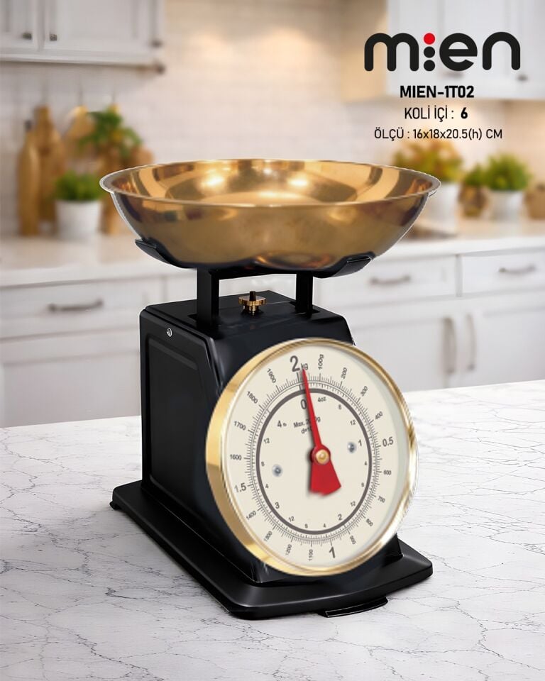 MIEN-1T02 MUTFAK TERAZİSİ (GOLD-SİYAH)