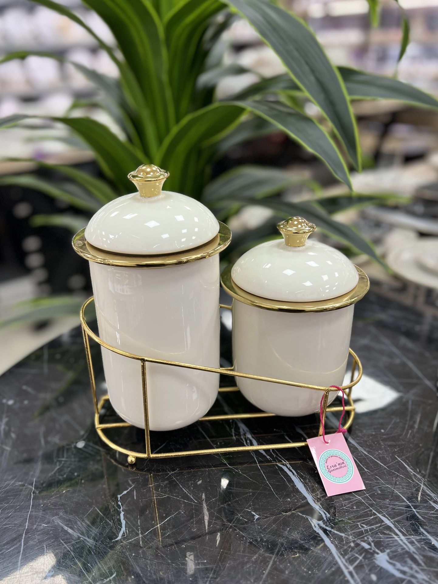 Tezgah üstü Lüks 2li Kavonoz (900-1200ml)